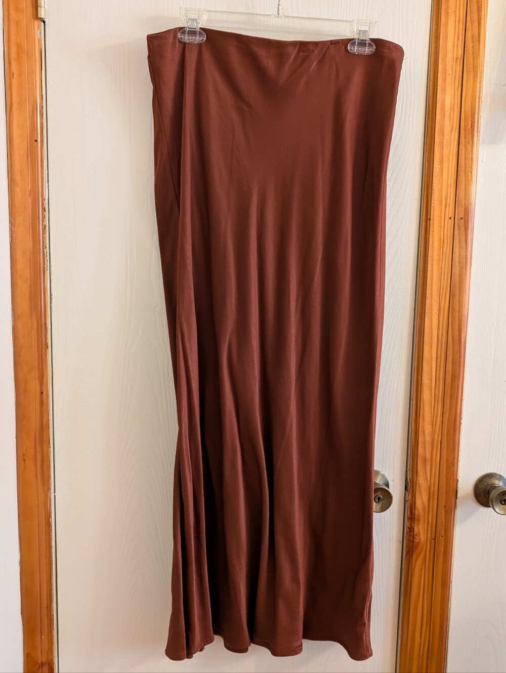 Anthropologie Satin Maxi Skirt